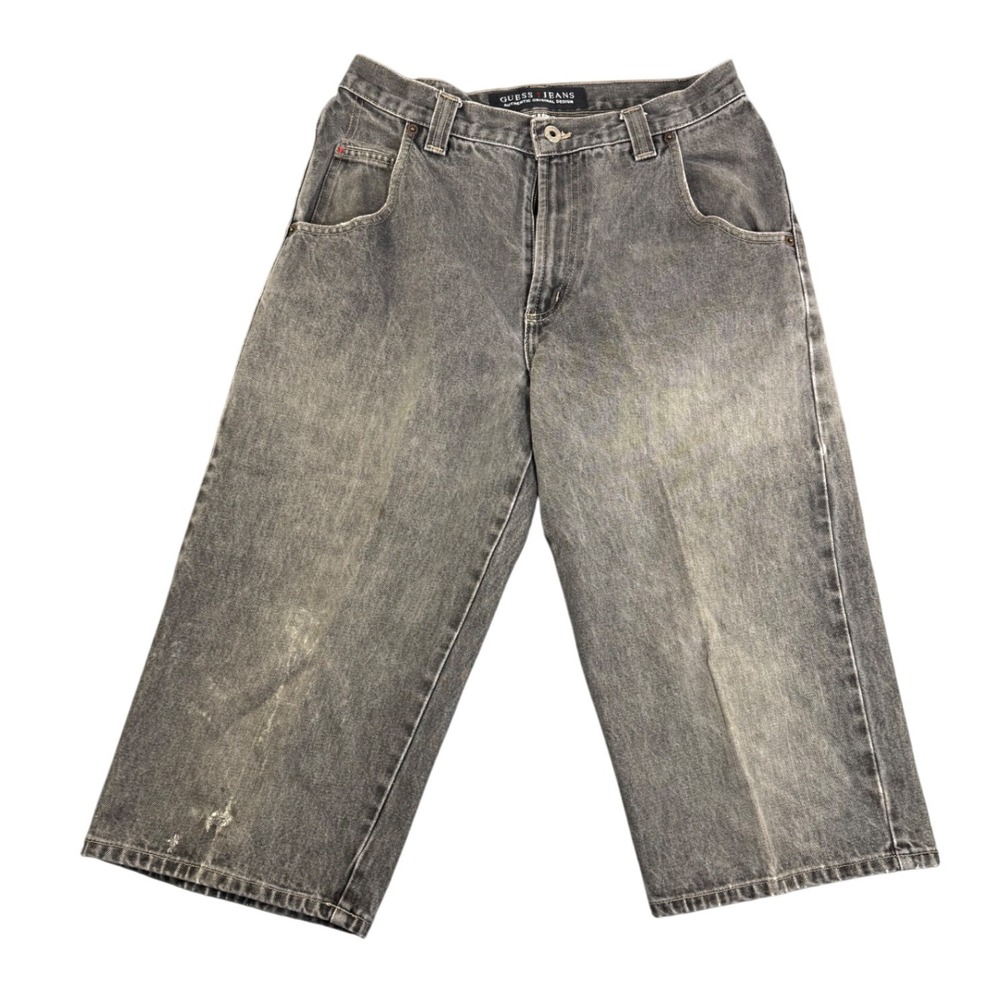 Vintage Guess Y2K USA Jorts Authentic Original Design Men's Gray Wash Denim